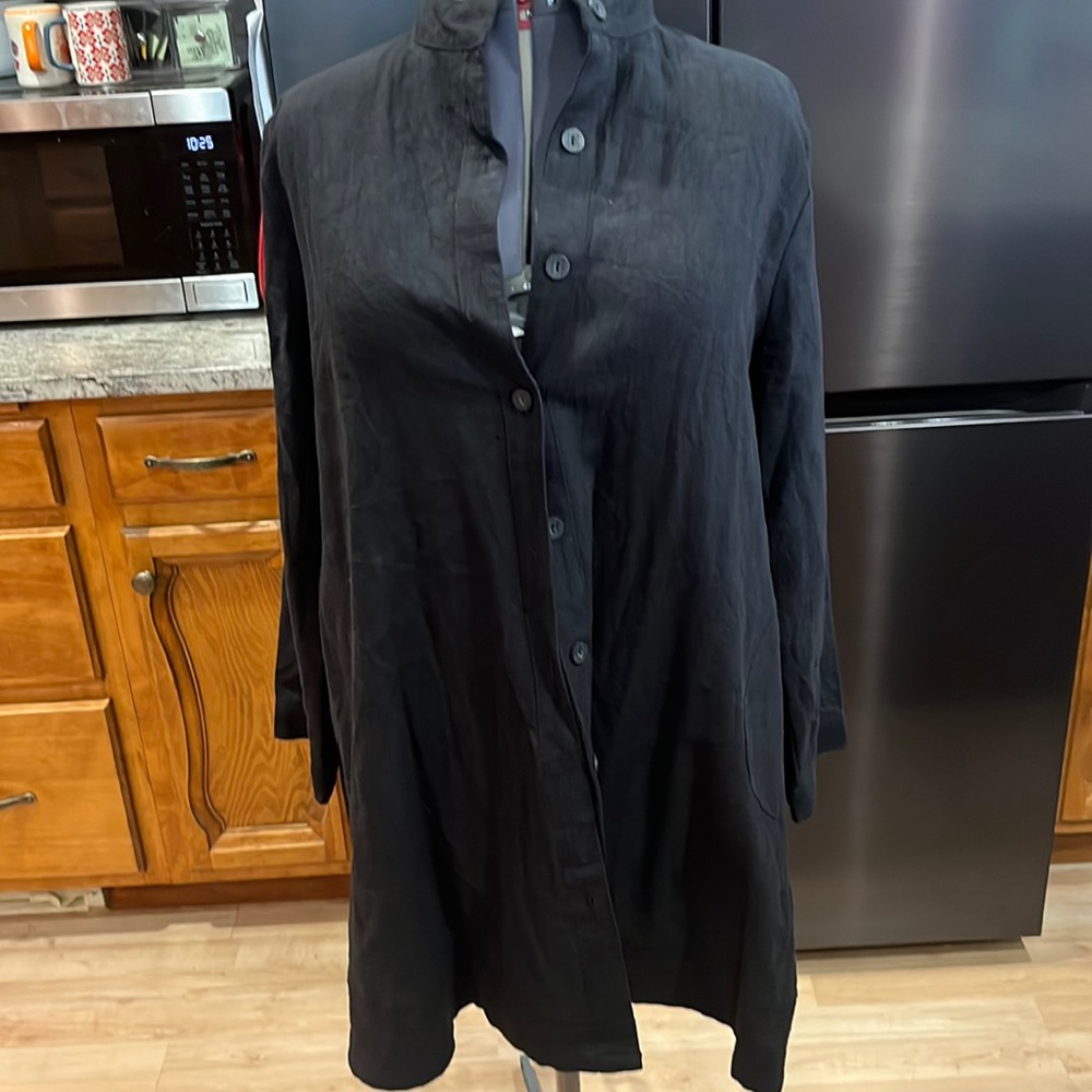 Black linen blend light jacket. Great for summer, XXL, like new condition